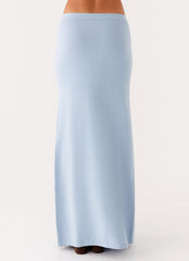 Anastasia Knit Maxi Skirt - Blue