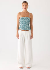 Alayna Sequin Top - Aqua