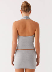 Amia Mini Skirt - Grey Marle