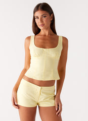 Coastline Mini Shorts - Yellow