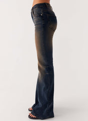 Oregon Flared Jeans - Dirty Black Wash